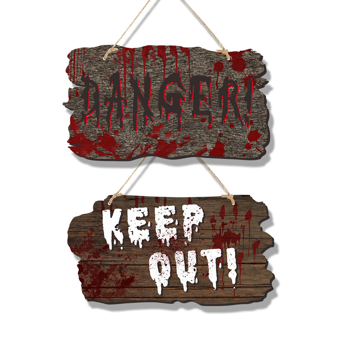 Halloween Door Signs Set – Creepy Decorations for Halloween Parties & Trick-or-Treat – Door Decoration for Adults and Children