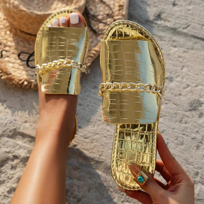 Patricia – Sommerliche Kettensandalen mit Fischmaul
