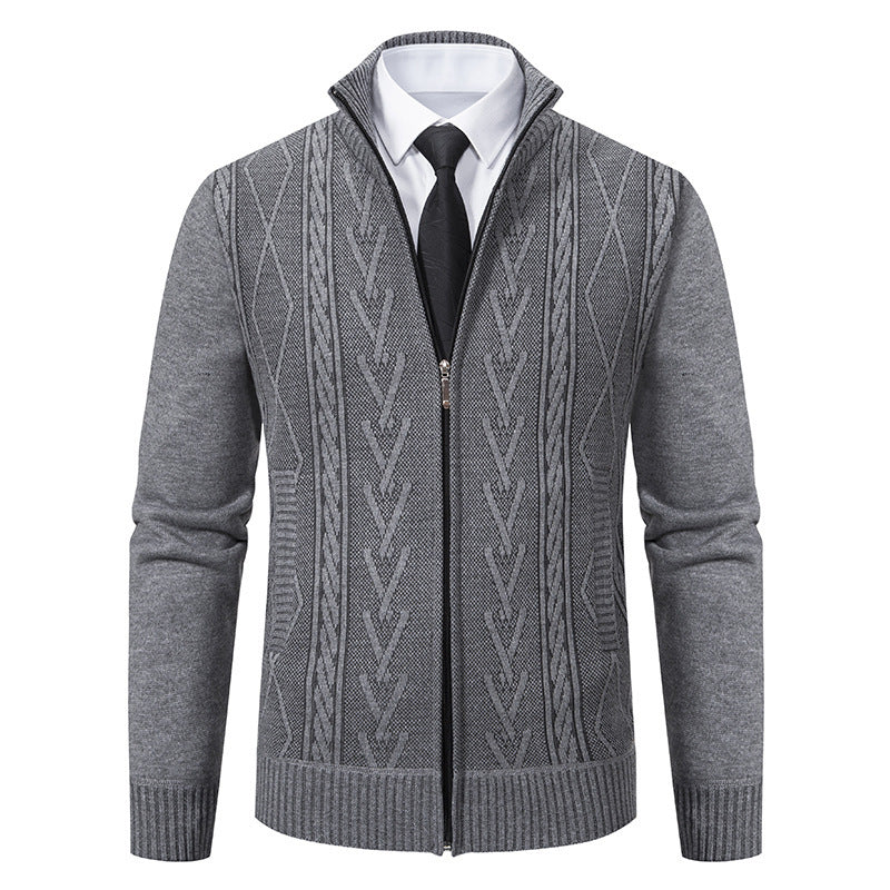 Jonathan – Comfortable men's sweater with stand-up collar