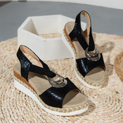 Audrey – Plattform Wedge Peep Toe Römersandalen
