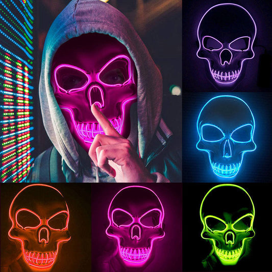 Halloween LED Glowing Skull Mask for Adults – Perfect for Costume Parties & Spooky Decorations