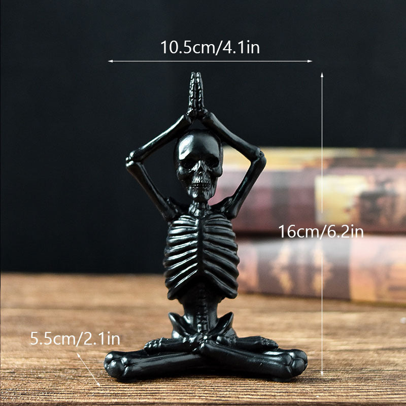 Halloween decorative figure yoga skeleton – funny skeleton figures for Halloween parties & spooky decorations