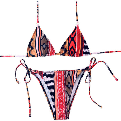 Sue – Bedruckter Damen-Bikini mit Rückenfreiem Design und Sexy Halter