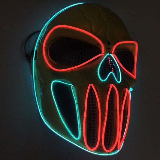 Halloween LED Skull Mask for Adults – Glowing Party and Costume Mask