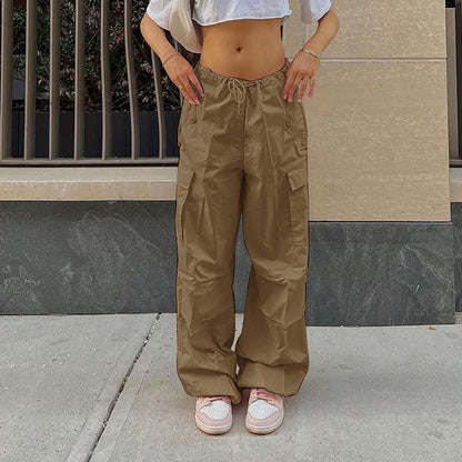 Natalie – Damen Cargo-Hose mit Kordelzug und Taschen