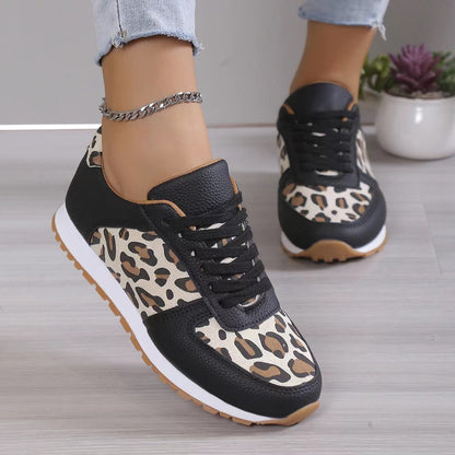 Denise – Leopard Damen Sportschuhe mit Schnürung