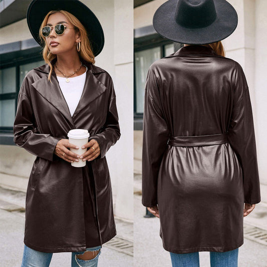 Hayley – Vegan Leder Trenchcoat mit Westernspitze
