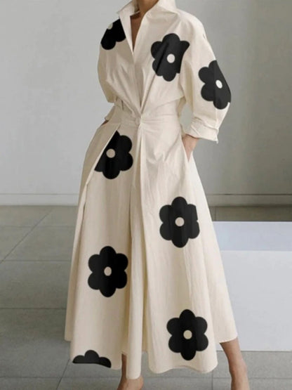 Abigail – Langärmliges Blusenkleid mit elastischem Bund