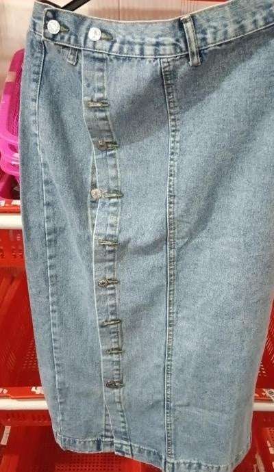 Leah – Asymmetrischer Jeansrock mit hohem Bund
