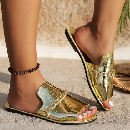 Patricia – Sommerliche Kettensandalen mit Fischmaul
