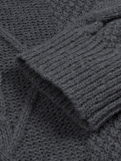 Men's knitted sweater in casual style with cable pattern – perfect for autumn and winter