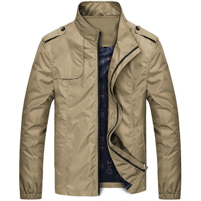 Men's casual jacket slim fit with stand-up collar – fashionable transitional coat for everyday & outdoor