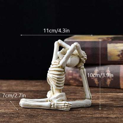 Halloween decorative figure yoga skeleton – funny skeleton figures for Halloween parties & spooky decorations