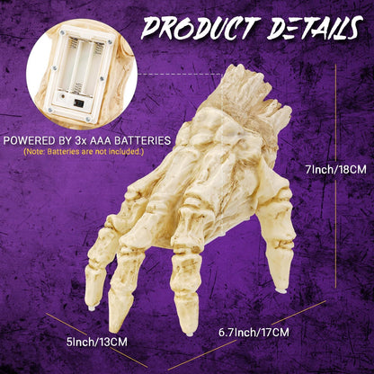 Halloween Glowing Electric Ghost Hand – Movable Zombie Decoration for Horror Parties & Haunted House