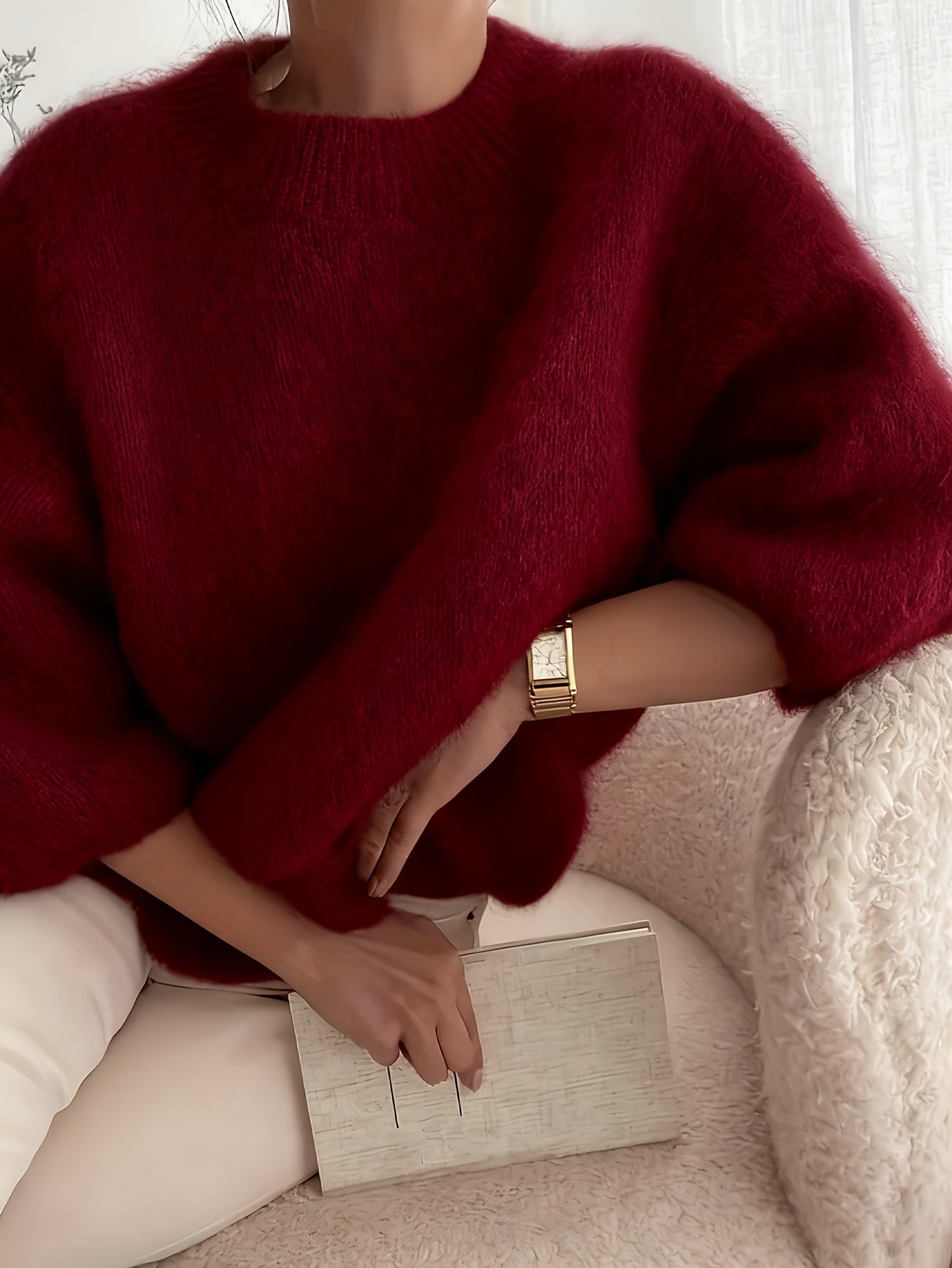 Damen Pullover Elegant Lockerer Schnitt Herbst Winter Stil