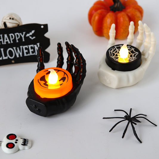 Halloween LED tealight skeleton hand decoration – creepy table decoration for Halloween parties