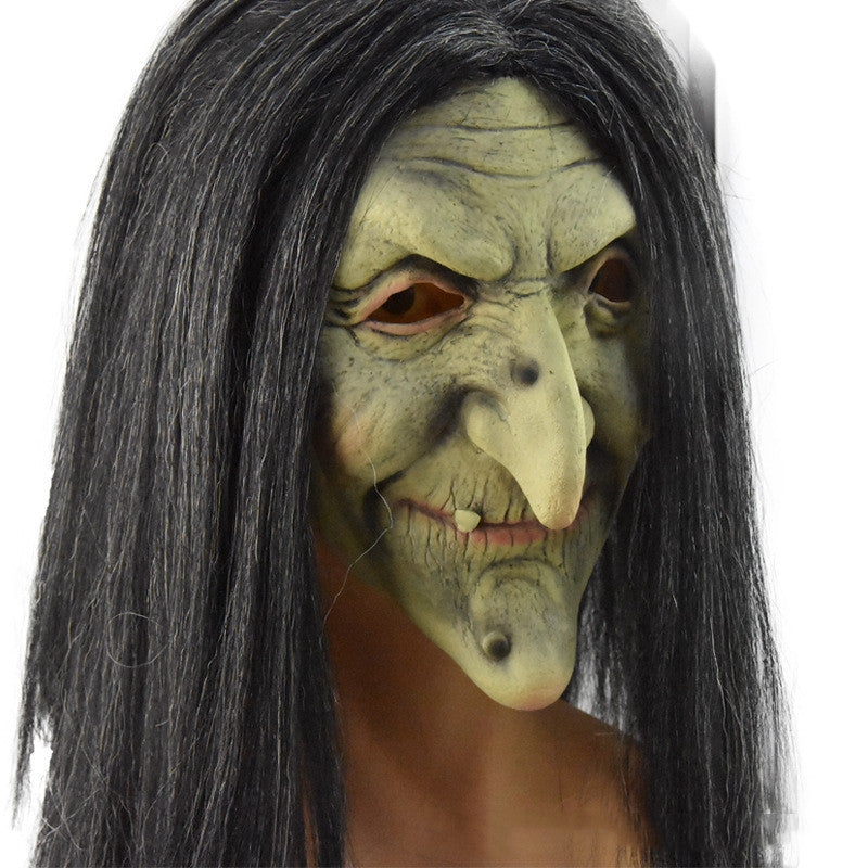Halloween witch mask for adults – creepy costume for costume parties & decoration