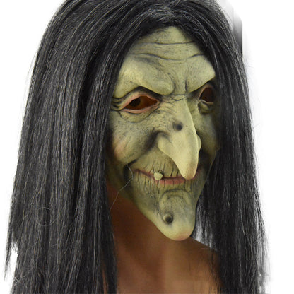 Halloween witch mask for adults – creepy costume for costume parties & decoration