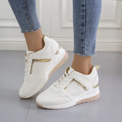 Damen Orthopädische Sneaker mit Keilabsatz – Bequeme Freizeitschuhe für Alltag und Spaziergänge