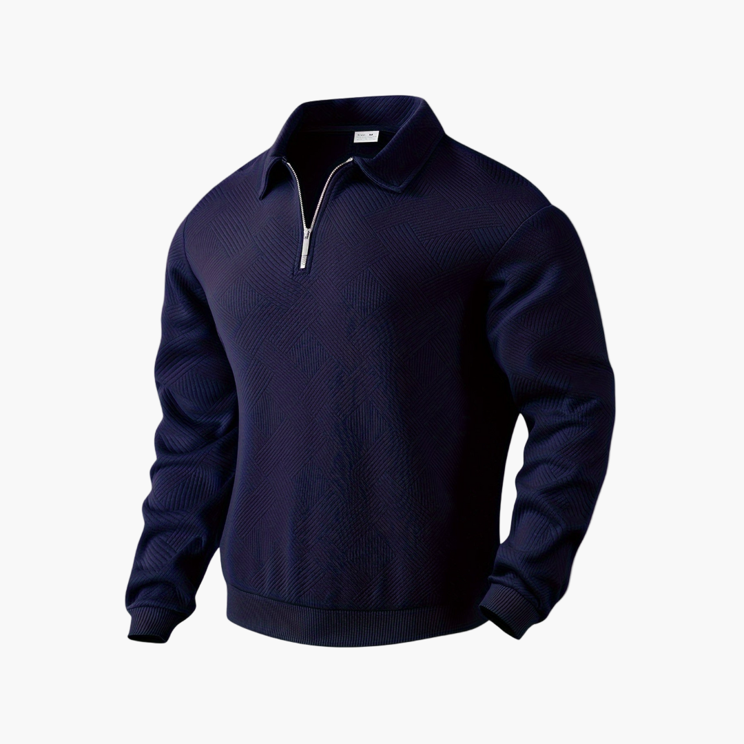 Men's Vintage Sweatshirt with Zipper – Geometric Pattern, Fashionable & Versatile
