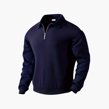 Men's Vintage Sweatshirt with Zipper – Geometric Pattern, Fashionable & Versatile