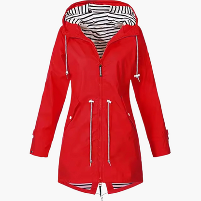 Damen Outdoor Regenjacke mit Kapuze – Wasserdichte Windjacke für Freizeit, Wandern & Alltag