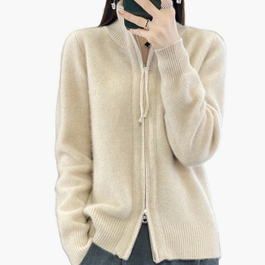 Damen Strickjacke mit Reißverschluss – Klassischer Stil für Büro und Freizeit