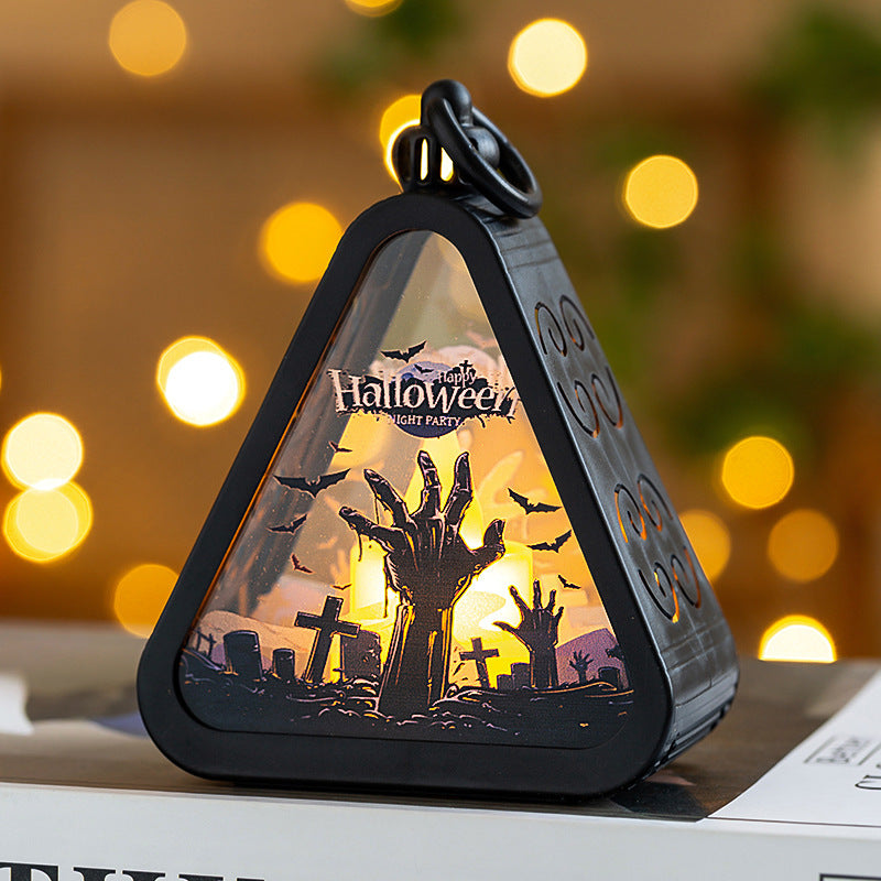 Halloween decoration LED lantern – atmospheric table lamp for spooky Halloween decorations