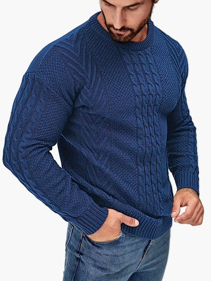 Men's knitted sweater in casual style – fashionable leisure sweater for autumn and winter