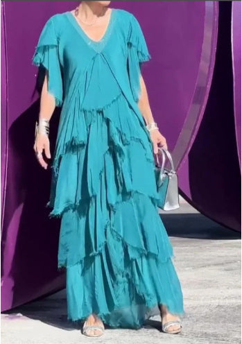 Michelle – Lässiges Slim-Fit Einfarbiges Pulloverkleid