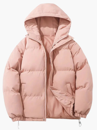 Men's Winter Quilted Jacket with Hood – Classic Style for Cold Days