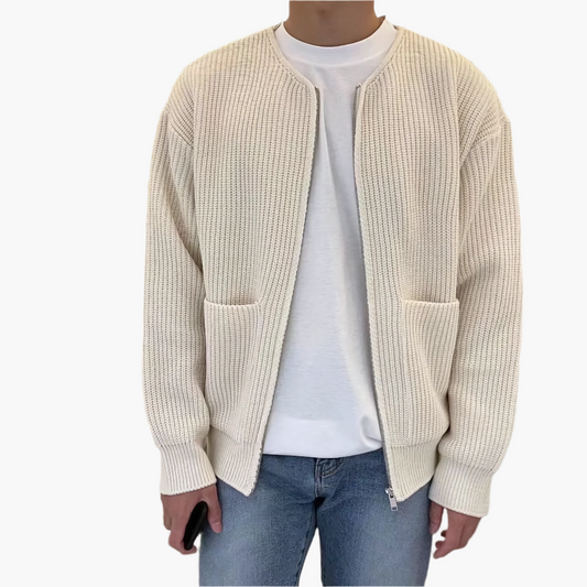 Men's knitted cardigan with zipper – modern, comfortable casual look