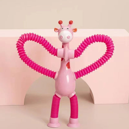Kinder Cartoon Telescopic Giraffe Fidget Spielzeug mit Saugnapf – Stressabbau & Sensorischer Spaß