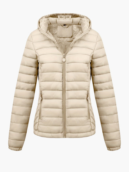 Women's quilted jacket with hood – fashionable winter coat for everyday and outdoor use