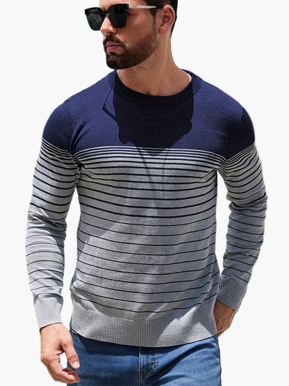 Men's Sweater Casual Stripe Pattern Long Sleeve – Stylish for Everyday and Leisure