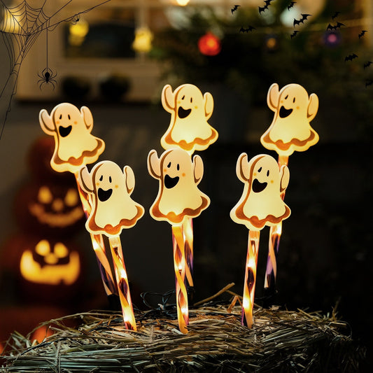 Halloween decoration LED ghost string lights for outdoors – funny cartoon ghosts for party & garden