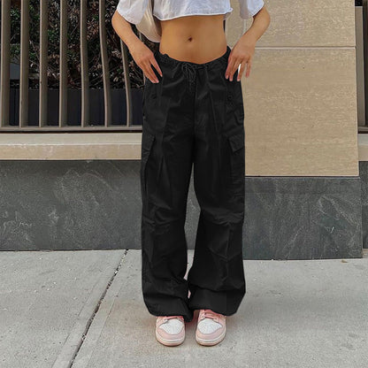 Natalie – Damen Cargo-Hose mit Kordelzug und Taschen