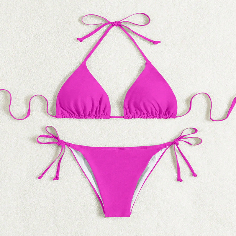 Helen – Bikinis with tied halter in solid color