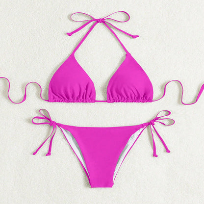 Helen – Bikinis with tied halter in solid color
