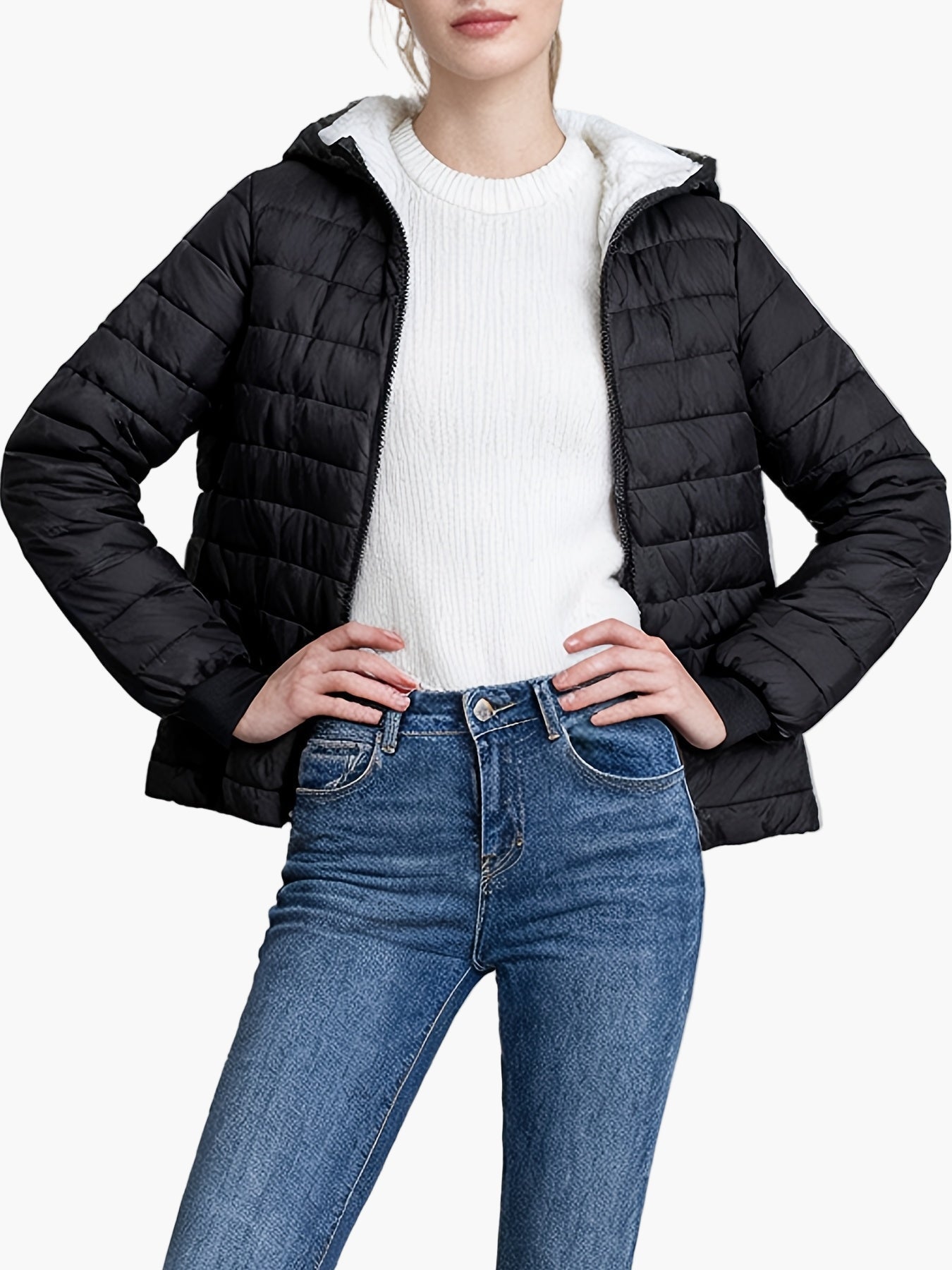 Women's quilted jacket with hood – Elegant winter companion for everyday and leisure use