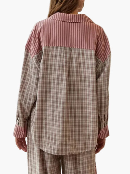 Damen Pyjama Set Oversize Zweiteiler – Modernes Loungewear für Zuhause und Schlaf