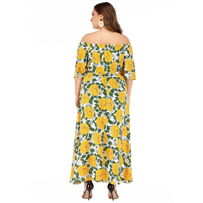 Sarah – Langes Boho-Kleid mit Print