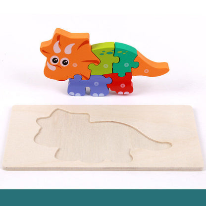 Kinder 3D Dinosaurier Holzpuzzle – Lernspielzeug & Motoriktraining