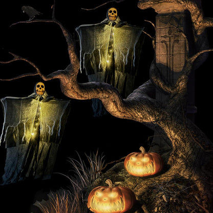 Halloween Hanging Ghost Decoration with LED Lights – Creepy Party and Garden Decor