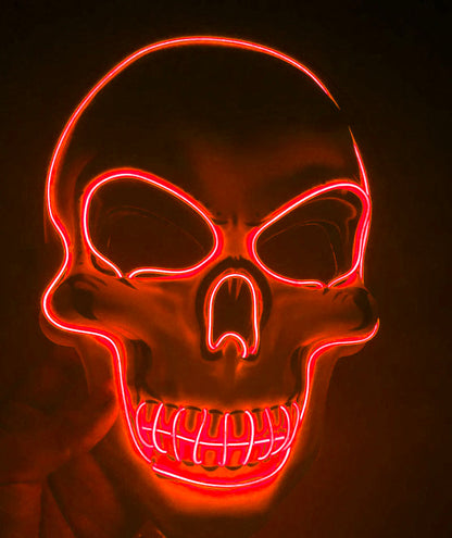 Halloween LED Glowing Skull Mask for Adults – Perfect for Costume Parties & Spooky Decorations