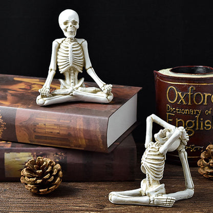 Halloween decorative figure yoga skeleton – funny skeleton figures for Halloween parties & spooky decorations
