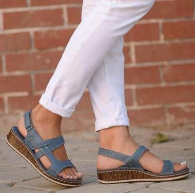 Damen Komfort Keilsandalen für Alltag und Freizeit – Modische Sommerschuhe mit Klettverschluss