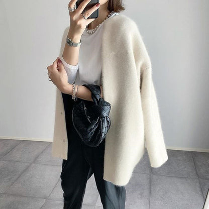 Damen Strickjacke im modernen Oversize-Look für Alltag und Büro