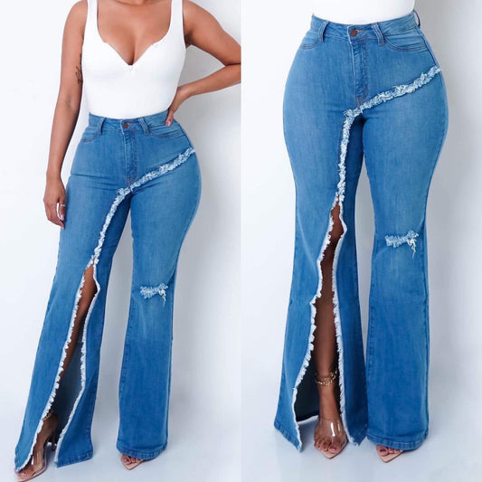 Melanie – Elastische Schlagjeans mit Rissen