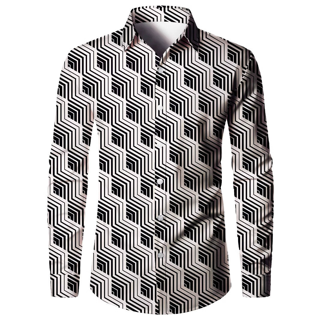 Tom – 3D digital print men's shirt in American style